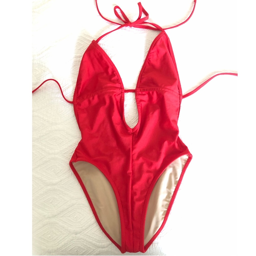 Red One Piece Swimsuit